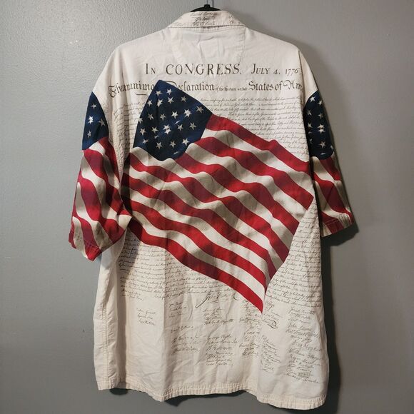 Cotton Traders Sport Polo Patriotic American Flag USA Mens Size XXL Signatures - Picture 5 of 10